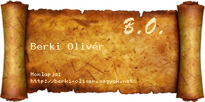Berki Olivér névjegykártya