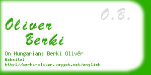oliver berki business card